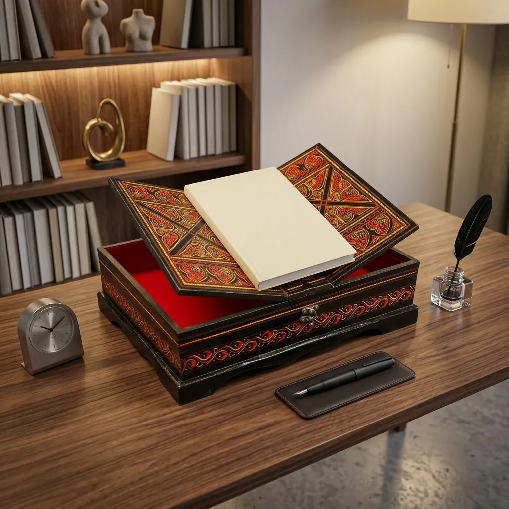 Handmade Wooden Quran Box with Allah Name — Islamic Gift & Sacred Quran Storage | TCW