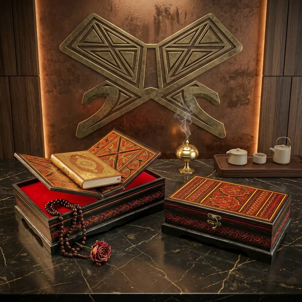 Handmade Wooden Quran Box with Allah Name — Islamic Gift & Sacred Quran Storage | TCW