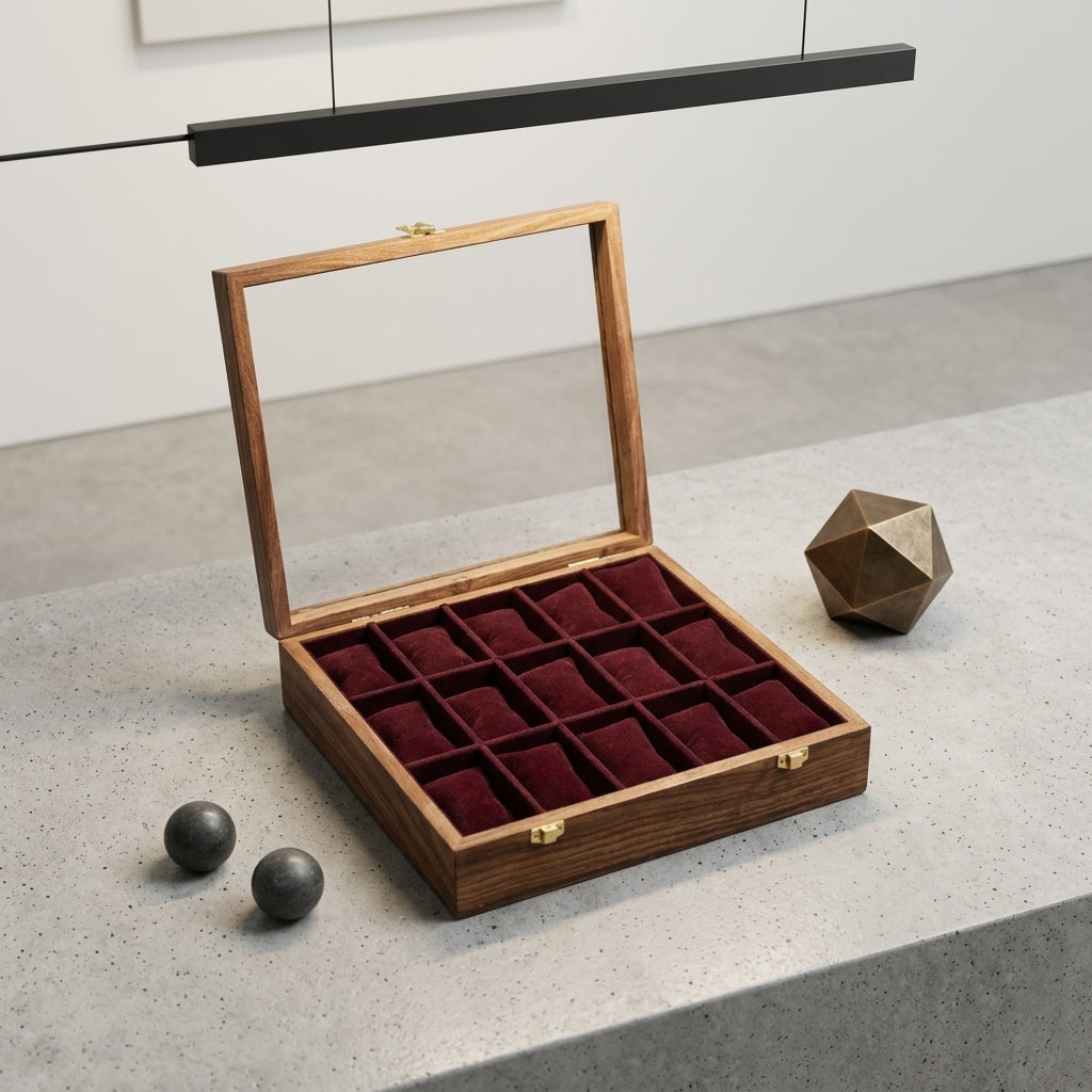 Handmade Watch Box Holder 15 Pieces Watch | TCW
