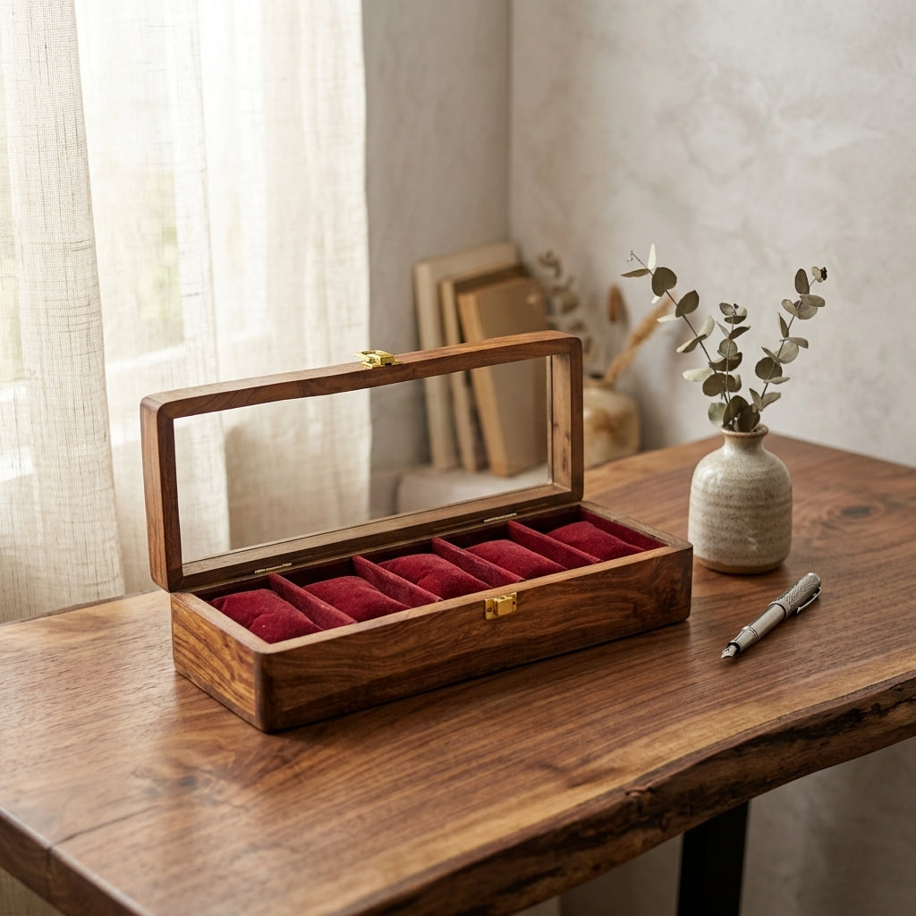 Handmade Watch Box Holder 5 Pieces Watch | TCW