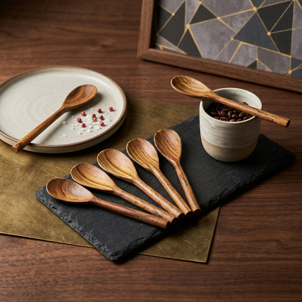 Wooden  Spoon Set – 6 Pcs | Handmade Kitchen Utensils by TCW