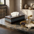 Handcrafted Wooden Tissue Box – Naqshi Art Decorative Holder Blue | TCW