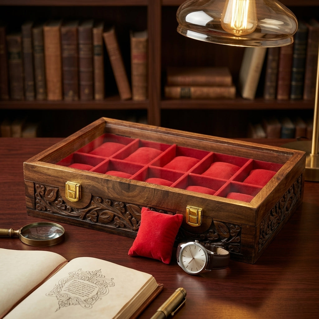 Handmade Watch Box Holder 10 Pieces Watch | TCW