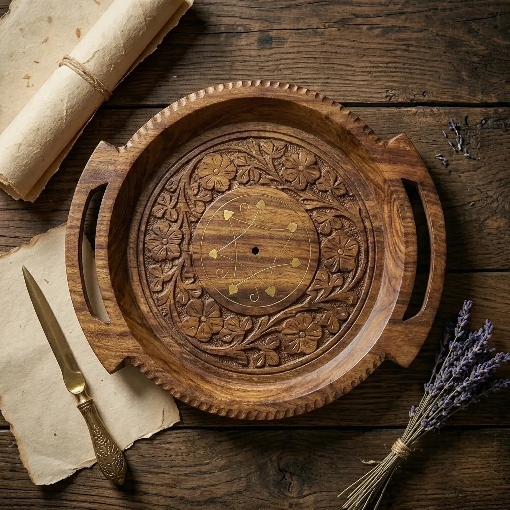 Wooden Tray Set – Carving – 3 Pieces | TCW