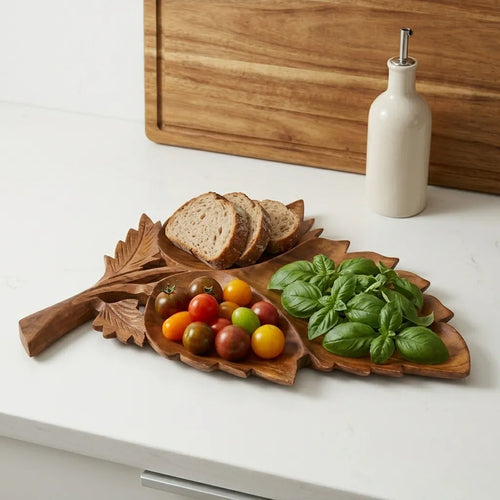 Attractive Wooden Tray, Leaf Shape Tray | TCW