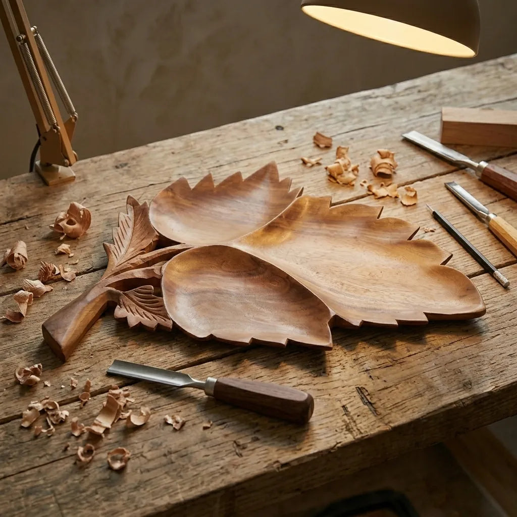 Attractive Wooden Tray, Leaf Shape Tray | TCW