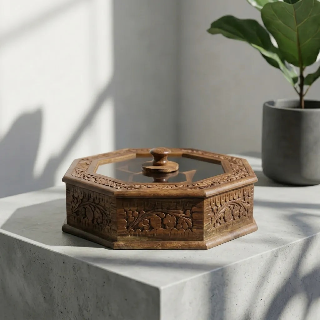 Wooden Dry Fruit Bowl – Handcrafted Serving Bowl Pakistan | TCW.