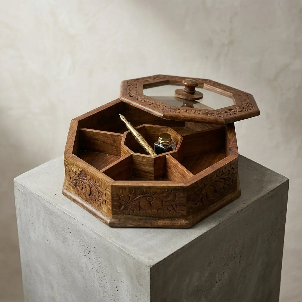 Wooden Dry Fruit Bowl – Handcrafted Serving Bowl Pakistan | TCW.