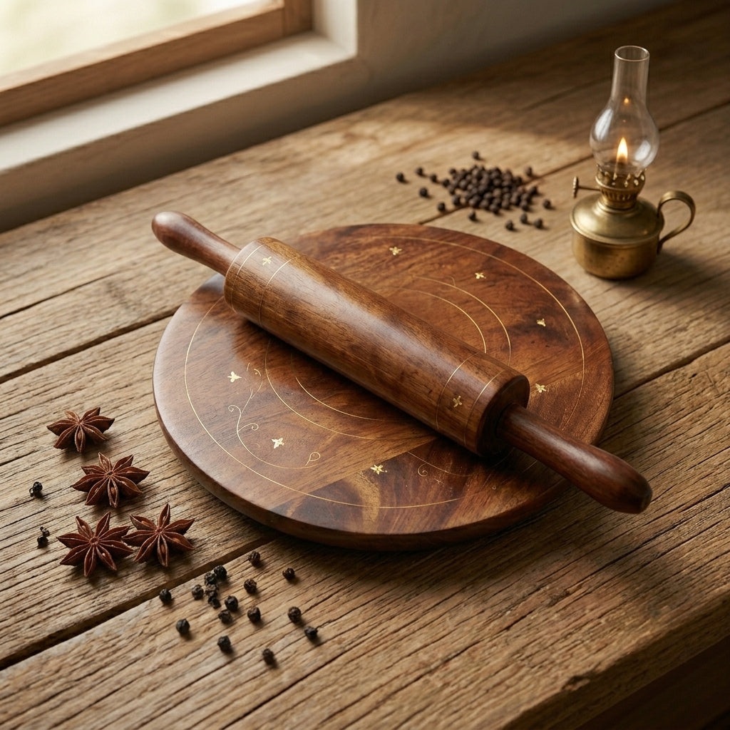 Handmade Wooden Chakla Belan  | TCW