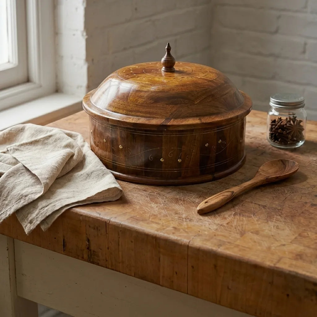 Wooden Hotpot – Carving Work – Steel Bowl | TCW