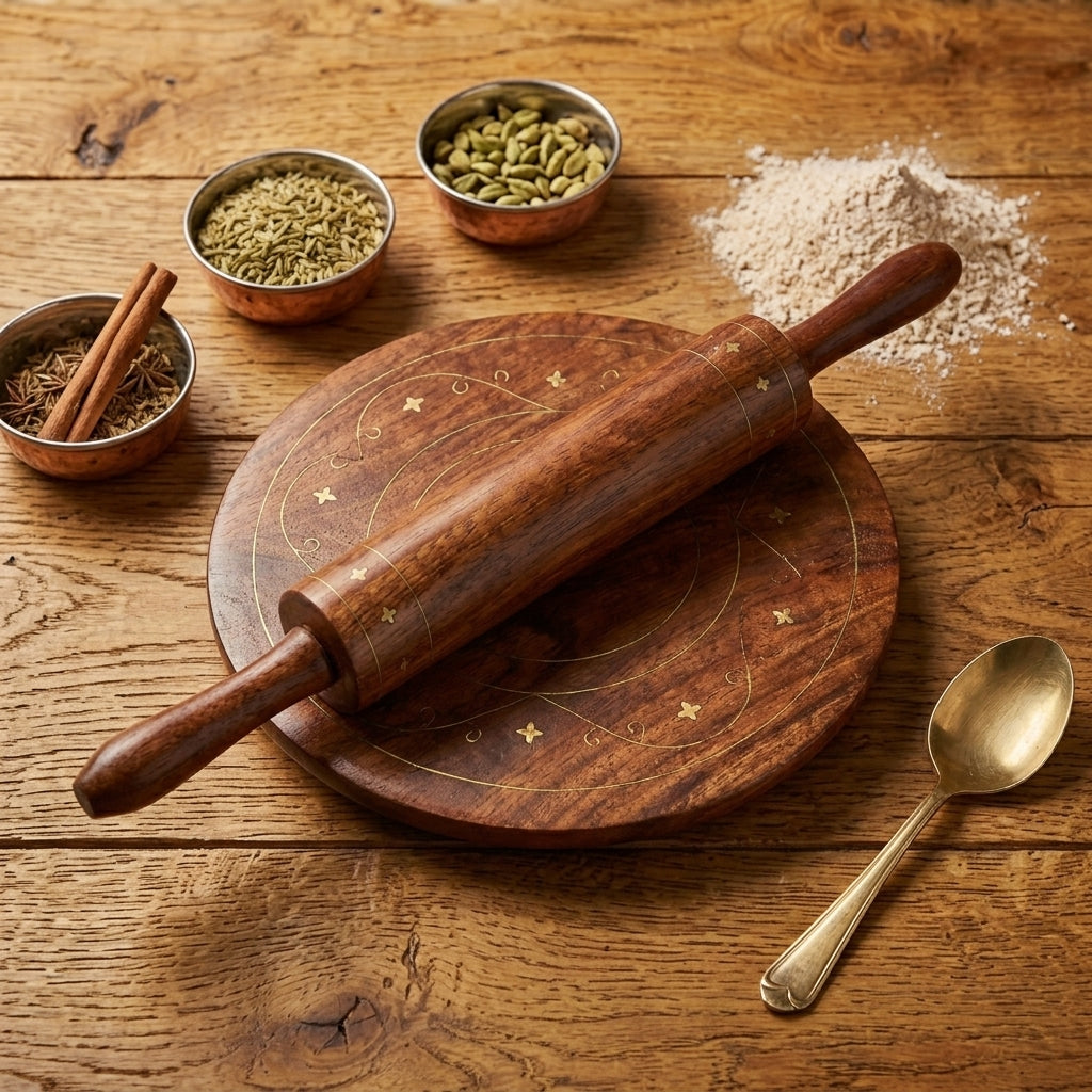 Handmade Wooden Chakla Belan  | TCW