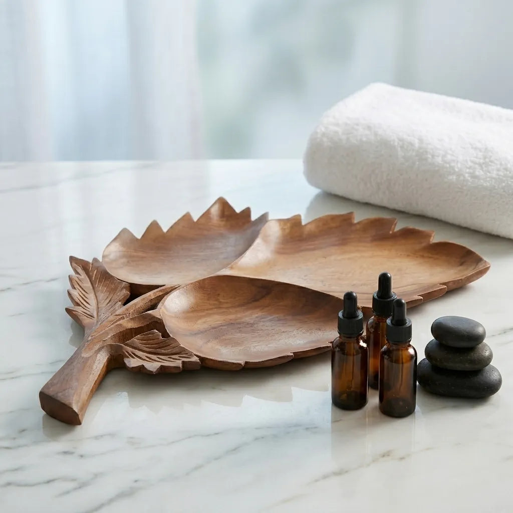 Attractive Wooden Tray, Leaf Shape Tray | TCW