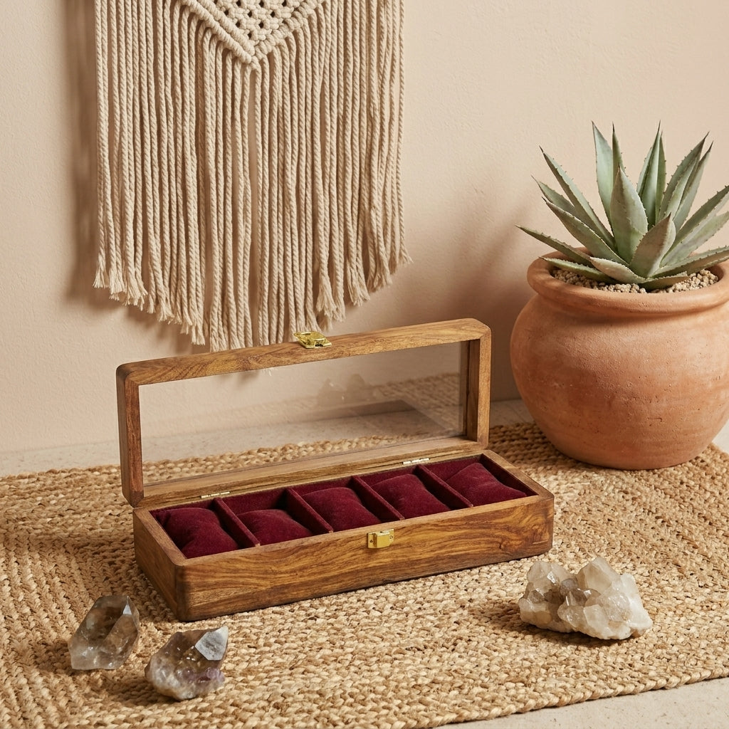 Handmade Watch Box Holder 5 Pieces Watch | TCW